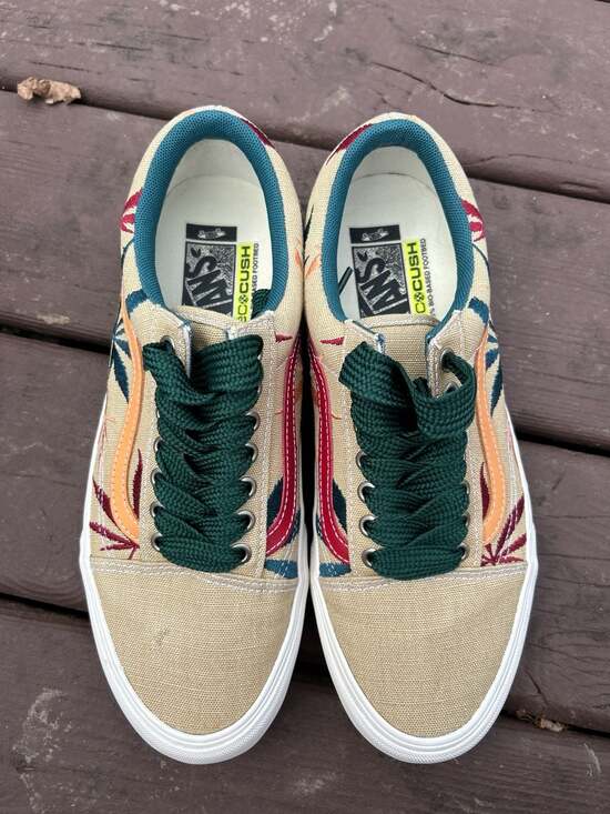 Vans Vault Old Skool VR3 LX 420 Positive Vibrations Rasta Embroidered Shoes